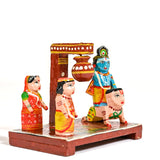 Wooden krishna makhan chor leela for janmashtmi golu