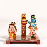 Wooden krishna makhan chor leela for janmashtmi golu