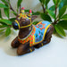 Hand-painted wooden Nandi cow idol, 7.5x4x8.5 inch sitting statue