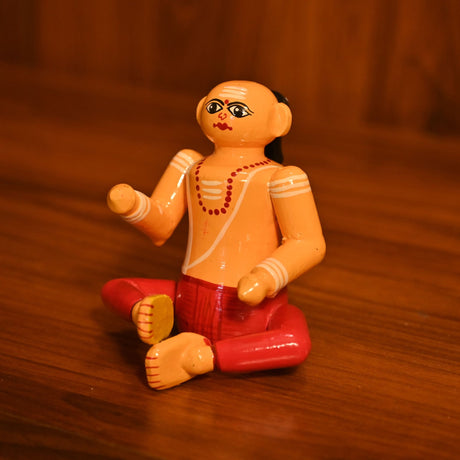 Wooden brahmin doll kondapalli toys handpainted brahman