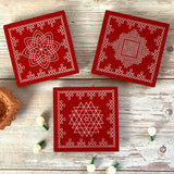 Wooden Puja Chowki 4 Inch Handcrafted Floral Printed Traditional Chaurang Chowki for God Idols Kalash - Festive Decor for Pooja Home Temple Mandir - Diwali Housewarming Gift - LoveNspire