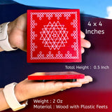 Wooden Puja Chowki 4 Inch Handcrafted Floral Printed Traditional Chaurang Chowki for God Idols Kalash - Festive Decor for Pooja Home Temple Mandir - Diwali Housewarming Gift - LoveNspire