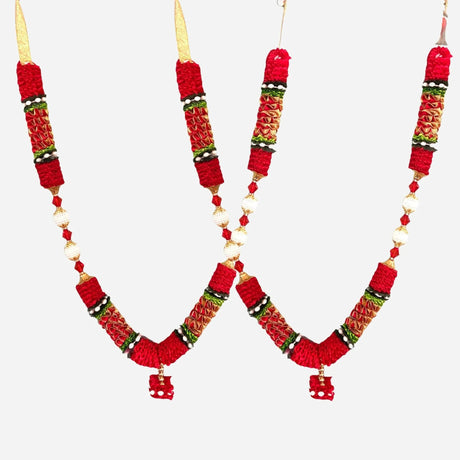 1 ct. Indian Garland Haar Mala 16 Inch God Goddess Haar Mala Idol Pooja Item Garland for Photo Frame Idol God Shringar Mala Reusable Satin Mala Temple Decor - LoveNspire