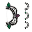 Marathi nath nose pin indo western german silver clip