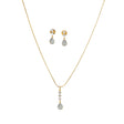 Cz classic pendant set with gold plating traditional