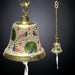 Antique Brass Hanging Bells with Chain for Temple Pooja Room Mandir Decor Peacock Print Small Hanging Bell - 4.75x4 inch Puja Ghanti for Housewarming Gift (Chain Length With Hook 12 Inches) - LoveNspire