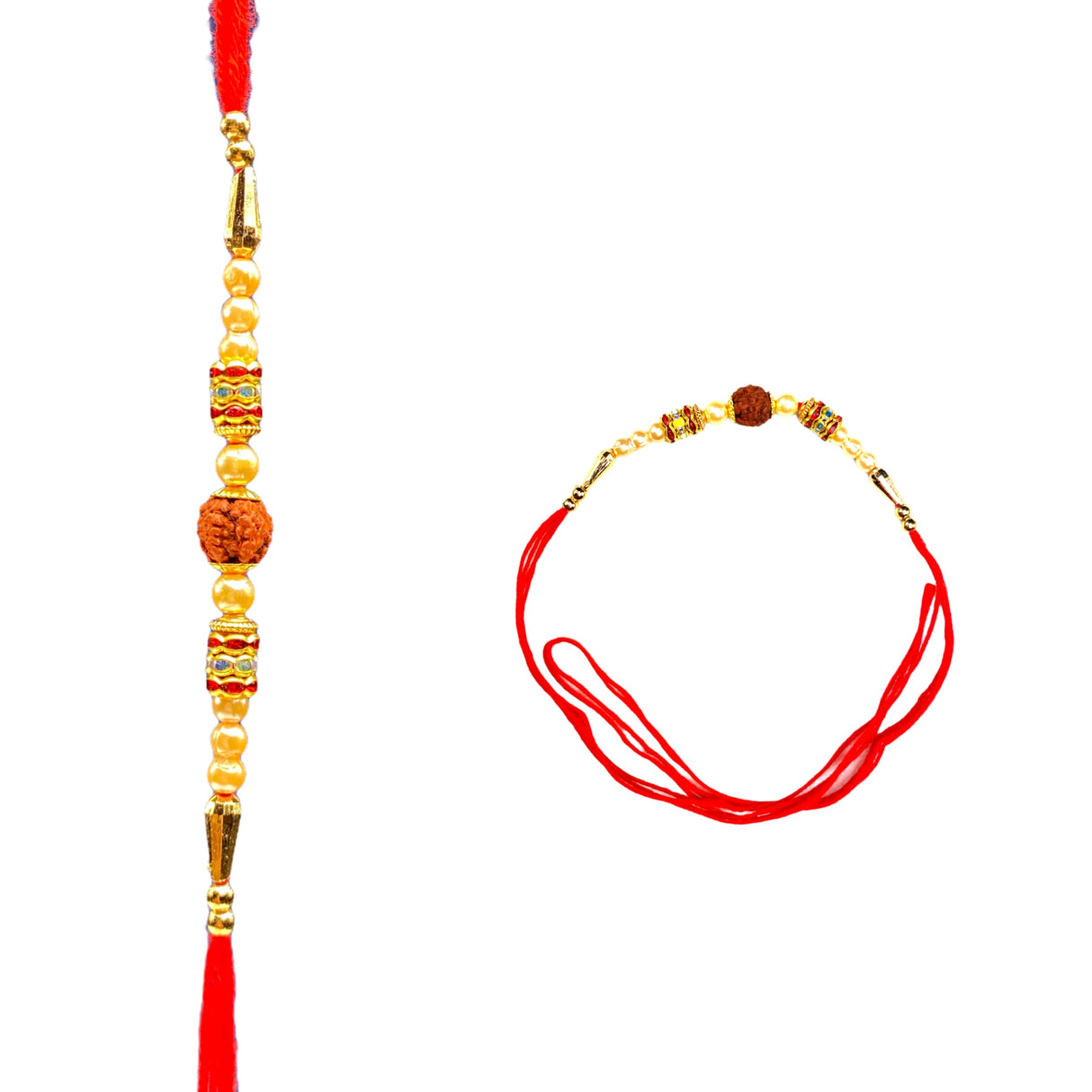 Wholesale 5 10 rudraksh rakhi for brother poojan thread