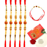 Wholesale 5 10 rudraksh rakhi for brother poojan thread